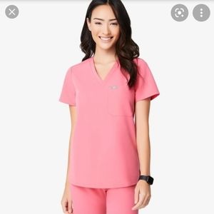 Figs Neon Pink Catarina Scrub Top